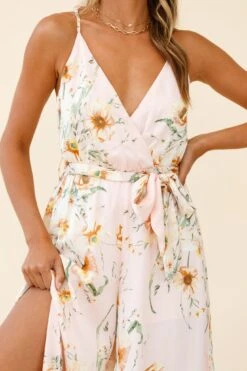 Miso Wide-Leg Cami Jumpsuit Poppy Print Pink -Selfie Leslie Shop 62368B01 PINK 4