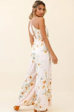 Miso Wide-Leg Cami Jumpsuit Poppy Print Pink -Selfie Leslie Shop 62368B01 PINK 5