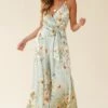 Miso Wide-Leg Cami Jumpsuit Poppy Print Pistachio