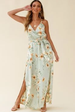 Miso Wide-Leg Cami Jumpsuit Poppy Print Pistachio 14 Miso Wide-Leg Cami Jumpsuit Poppy Print Pistachio -Selfie Leslie Shop 62368B01 PISTACHIO 4