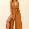 Miso Wide-Leg Cami Jumpsuit Tan -Selfie Leslie Shop 62368B TAN 1