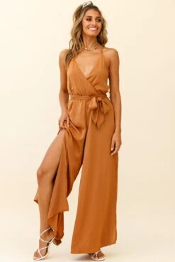 Miso Wide-Leg Cami Jumpsuit Tan 14 Miso Wide-Leg Cami Jumpsuit Tan -Selfie Leslie Shop 62368B TAN 6