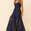 Palm Springs Lace Overlay Maxi Dress Navy 2 Palm Springs Lace Overlay Maxi Dress Navy -Selfie Leslie Shop 62474D03 NAVY 1