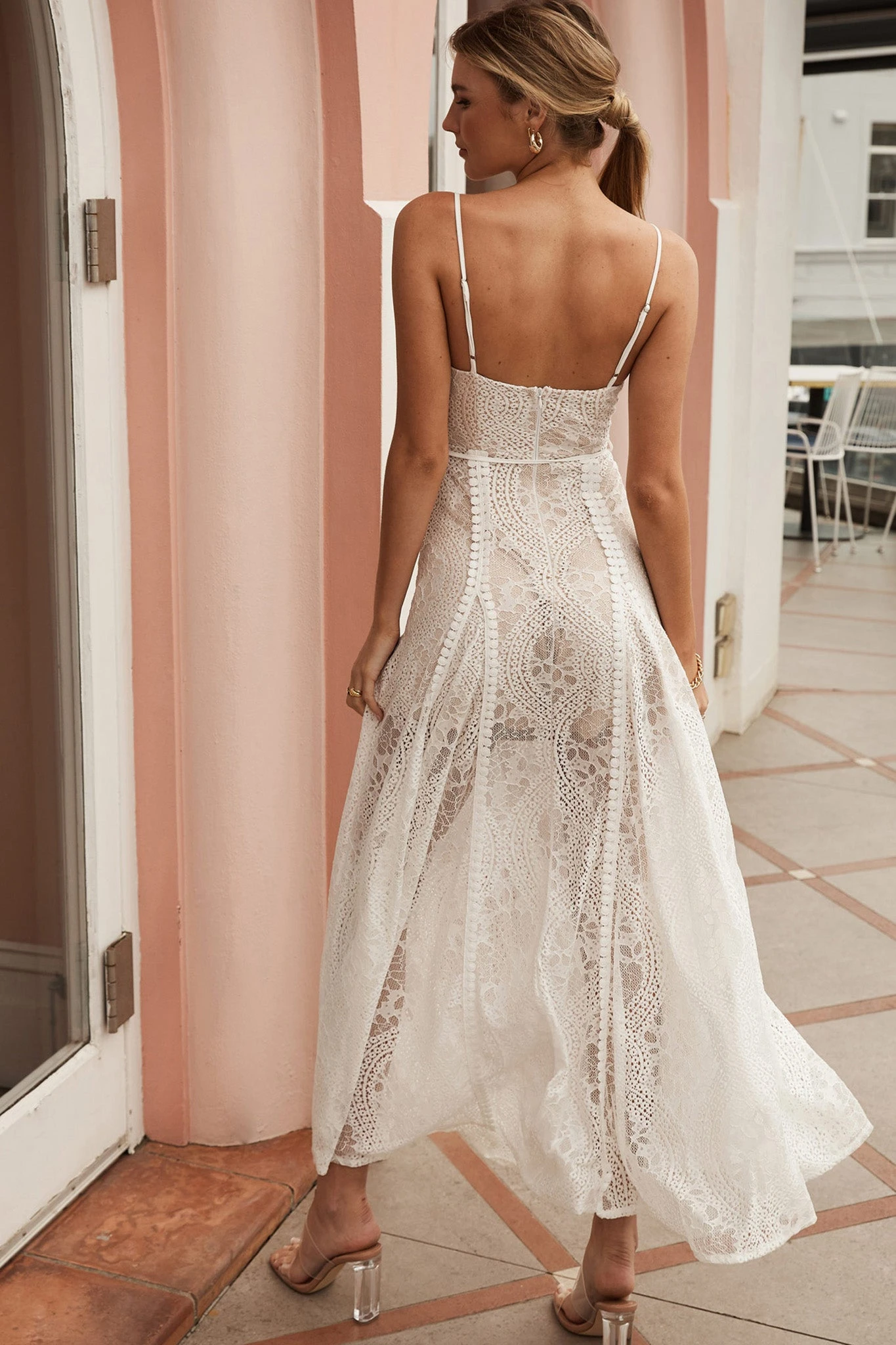 Palm Springs Lace Overlay Maxi Dress White 4 Palm Springs Lace Overlay Maxi Dress White - Image 2