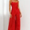 Palm Springs Lace Jumpsuit Red