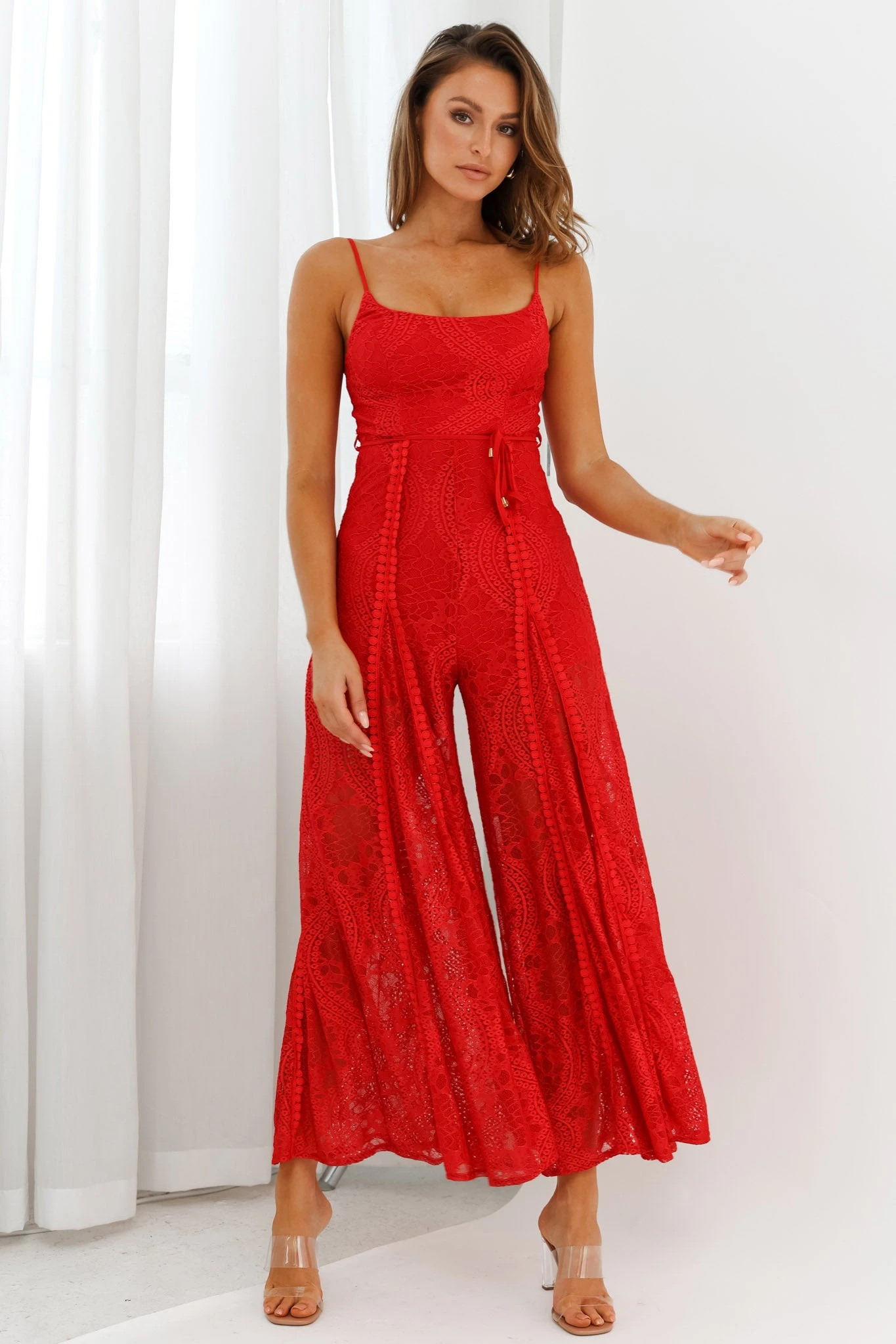Palm Springs Lace Jumpsuit Red 9 Palm Springs Lace Jumpsuit Red - Image 7