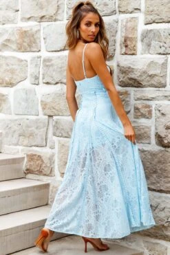 Palm Springs Lace Overlay Maxi Dress Blue -Selfie Leslie Shop 62474d03 blue 5