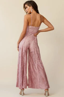 Palm Springs Lace Jumpsuit Blush Pink -Selfie Leslie Shop 62474d blush 190731sl 0816