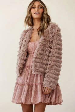 Montana Shaggy Faux Fur Jacket Camel -Selfie Leslie Shop 62512b camel 27268b blush leopard 190903sl0967