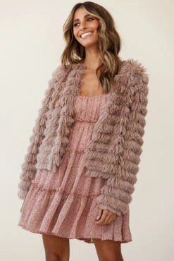 Montana Shaggy Faux Fur Jacket Camel -Selfie Leslie Shop 62512b camel 27268b blush leopard 190903sl0969