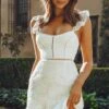 Hali Frill Strap Crochet Lace Dress White 1 Hali Frill Strap Crochet Lace Dress White -Selfie Leslie Shop 62673D WHITE 1