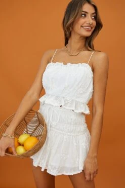 Remember Me Flounce Hem Drawstring Skirt White -Selfie Leslie Shop 62817B S WHITE 7