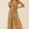 Weekend Escape Cami Strap Drawstring Jumpsuit Animal Print Khaki 1 Weekend Escape Cami Strap Drawstring Jumpsuit Animal Print Khaki -Selfie Leslie Shop 62876D01 KHAKI 4