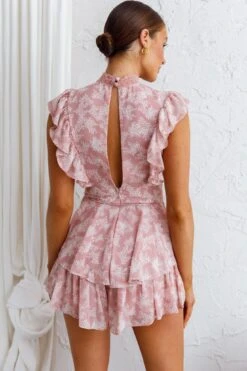 Nellie Lace Bust High Neck Romper Floral Blush 14 Nellie Lace Bust High Neck Romper Floral Blush -Selfie Leslie Shop 62888D02 20BLUSH 6