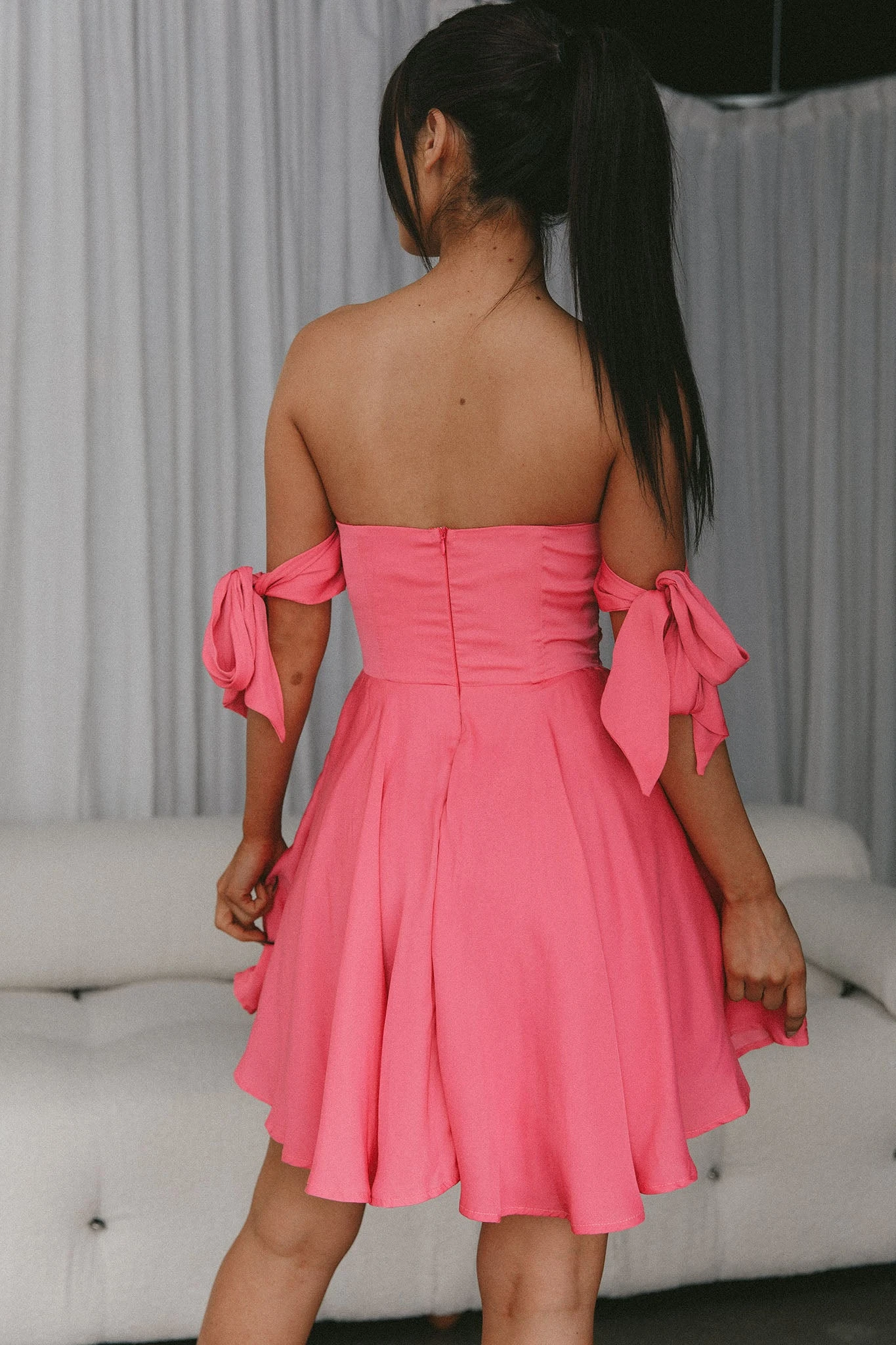 One Sweet Day Off Shoulder A-Line Dress Hot Pink 8 One Sweet Day Off Shoulder A-Line Dress Hot Pink - Image 6