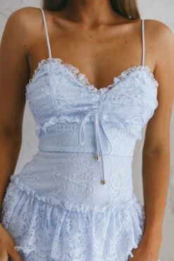 St Tropez Cami Strap Frill Trim Lace Mini Dress Baby Blue 13 St Tropez Cami Strap Frill Trim Lace Mini Dress Baby Blue -Selfie Leslie Shop 63275J 20BABY 20BLUE 4