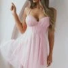 Smitten Sweetheart Neckline Chiffon Mini Party Dress Blush -Selfie Leslie Shop 63309J 20BLUSH 1