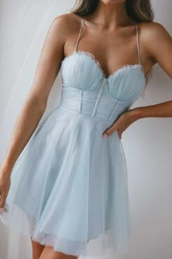 Smitten Sweetheart Neckline Chiffon Mini Party Dress Pistachio -Selfie Leslie Shop 63309J 20PISTACHIO 4