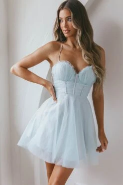 Smitten Sweetheart Neckline Chiffon Mini Party Dress Pistachio -Selfie Leslie Shop 63309J 20PISTACHIO 6