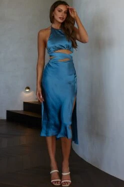 Social Butterfly Cut-Out Waist Midi Dress Midnight Blue -Selfie Leslie Shop 63398J08 20MIDNIGHT 20BLUE 7