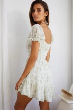Amilie Shirred Waist Sundress Floral Mint -Selfie Leslie Shop 63405J02 20MINT 6