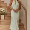 Madison Avenue Keyhole Bust Halterneck Midi Dress Pistachio -Selfie Leslie Shop 63545J 20PISTACHIO 1