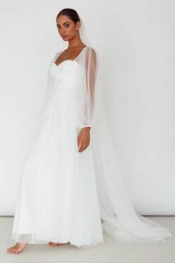 Fairytale Dream Sheer Sleeve Maxi Dress White -Selfie Leslie Shop 63830BS01 20WHITE 5