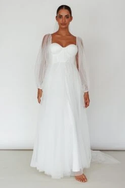 Fairytale Dream Sheer Sleeve Maxi Dress White -Selfie Leslie Shop 63830BS01 20WHITE 6