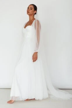 Fairytale Dream Sheer Sleeve Maxi Dress White -Selfie Leslie Shop 63830BS01 20WHITE 8