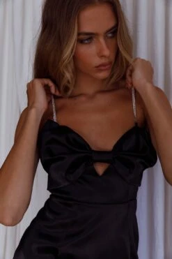 Lilly Bow Diamante Mini Dress Black -Selfie Leslie Shop 63845J 20BLACK 4