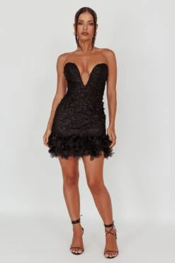 Time Of My Life Applique Mini Dress Black -Selfie Leslie Shop 64135B 20BLACK 2