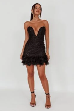 Time Of My Life Applique Mini Dress Black -Selfie Leslie Shop 64135B 20BLACK 6