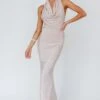 Soleil Moon Halterneck Maxi Dress Sparkle Blush