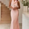 India Cowl Halterneck Satin Maxi Dress Blush 1 India Cowl Halterneck Satin Maxi Dress Blush -Selfie Leslie Shop A0249D 20BLUSH 2