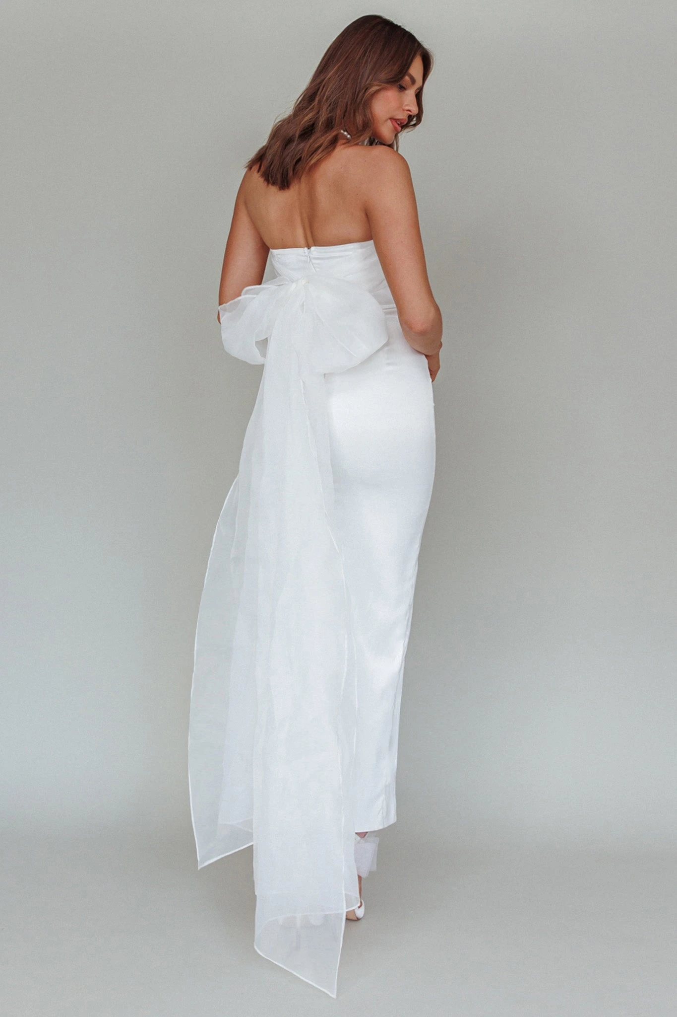 Always And Forever Bow Back Midi Dress White 10 Always And Forever Bow Back Midi Dress White - Image 8