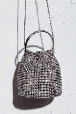 Fifth Avenue Diamante Bucket Bag Silver -Selfie Leslie Shop BG00031 20SILVER 4