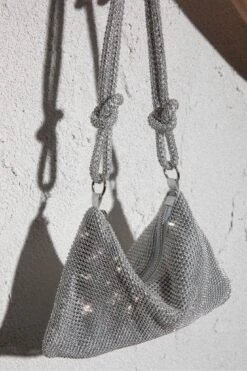 Harper Knot Strap Diamante Bag Silver 17 Harper Knot Strap Diamante Bag Silver -Selfie Leslie Shop BG00035 20SILVER 8