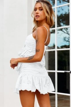 Heartland Bow Tie Bust Top White -Selfie Leslie Shop CM0635B T WHITE 6