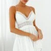 Desert Rose Crochet Tie-Up Back Sun Dress White 1 Desert Rose Crochet Tie-Up Back Sun Dress White -Selfie Leslie Shop CM0781B02 WHITE 1