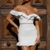 Sweet Melody Sweetheart Neckline Off-Shoulder Dress Lace White