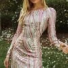 Karma Long Sleeve Keyhole Back Sequin Dress Pink 2 Karma Long Sleeve Keyhole Back Sequin Dress Pink -Selfie Leslie Shop CM1160D PINK 1