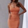 Mind Reader Cowl Neck Tie Back Mini Dress Sunset