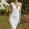 Villa Bonita One Shoulder Bodycon Midi Dress White 1 Villa Bonita One Shoulder Bodycon Midi Dress White -Selfie Leslie Shop CM1479J WHITE 1