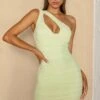 Selma One-Shoulder Ruched Mini Dress Olive 2 Selma One-Shoulder Ruched Mini Dress Olive -Selfie Leslie Shop CM1501J 20OLIVE 1