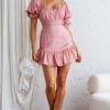 Light Catcher Sweetheart Neckline Frill Dress Blush -Selfie Leslie Shop CM1504J 20BLUSH 1