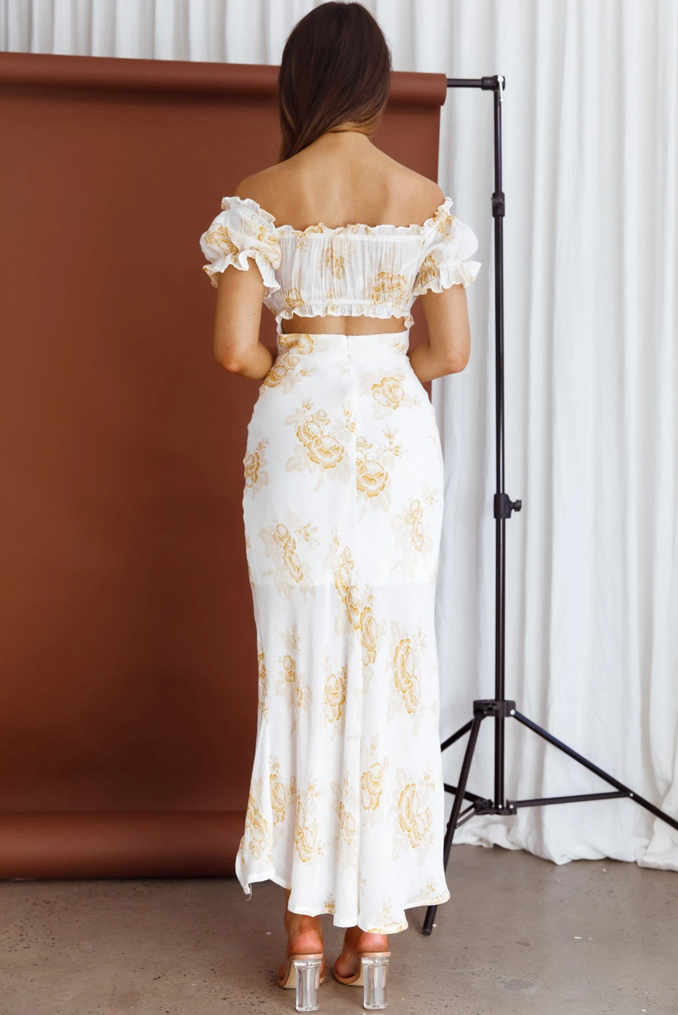 Pixie Puff Sleeve Midi Dress Floral Yellow 9 Pixie Puff Sleeve Midi Dress Floral Yellow - Image 7