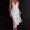 Dance With Me Crossover Bust Midi Dress Ivory -Selfie Leslie Shop CM1585B 20IVORY 1
