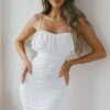 Kaari Lace Ruffle Mini Dress White