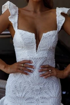 Mon Papillon Lace Mini Dress White -Selfie Leslie Shop CM1608B 20WHITE 4