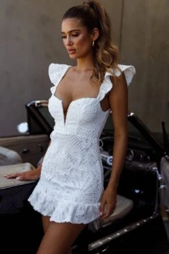 Mon Papillon Lace Mini Dress White -Selfie Leslie Shop CM1608B 20WHITE 6